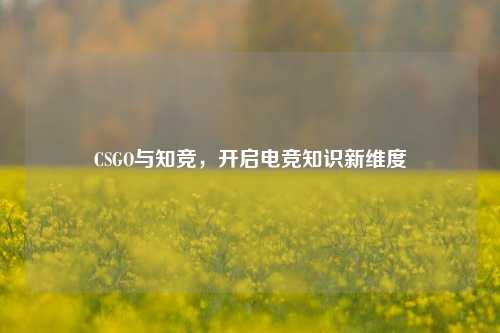 CSGO与知竞,开启电竞知识新维度