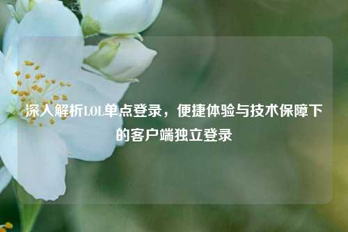 详细阅读:深入解析LOL单点登录,便捷体验与技术保障下的客户端独立登录 深入解析LOL单点登录,便捷体验与技术保障下的客户端独立登录