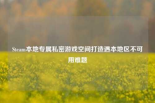 Steam本地专属私密游戏空间打造遇本地区不可用难题