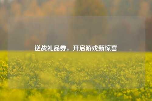 逆战礼品券,开启游戏新惊喜