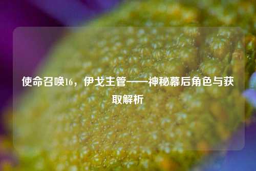 使命召唤16，伊戈主管——神秘幕后角色与获取解析