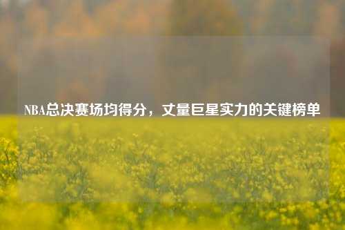 NBA总决赛场均得分,丈量巨星实力的关键榜单