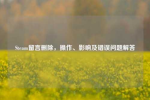 Steam留言删除,操作、影响及错误问题解答
