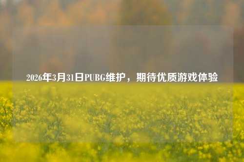 2026年3月31日PUBG维护,期待优质游戏体验
