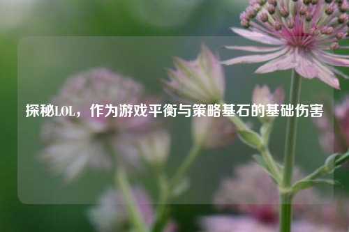 探秘LOL,作为游戏平衡与策略基石的基础伤害