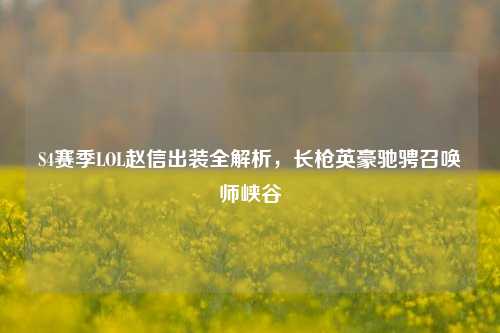 S4赛季LOL赵信出装全解析,长枪英豪驰骋召唤师峡谷