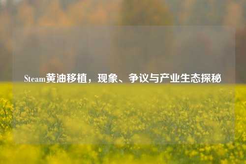 Steam黄油移植，现象、争议与产业生态探秘