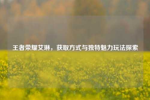 王者荣耀艾琳，获取方式与独特魅力玩法探索