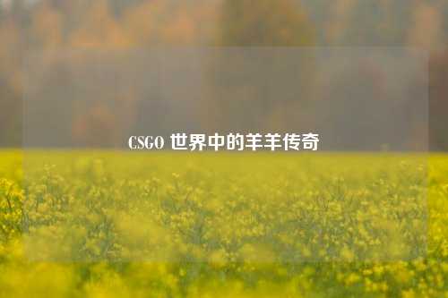 CSGO 世界中的羊羊传奇