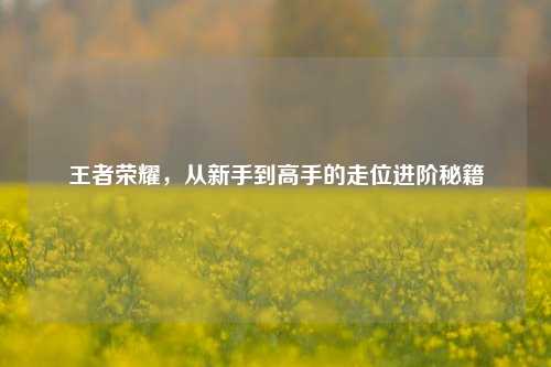 王者荣耀,从新手到高手的走位进阶秘籍