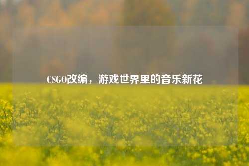 CSGO改编，游戏世界里的音乐新花