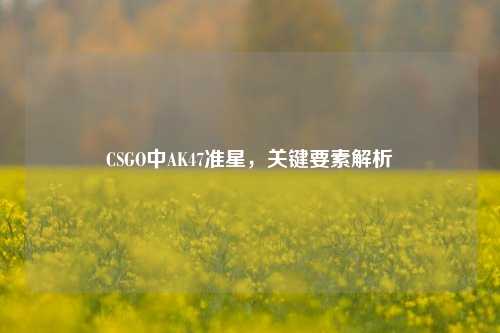 CSGO中AK47准星,关键要素解析
