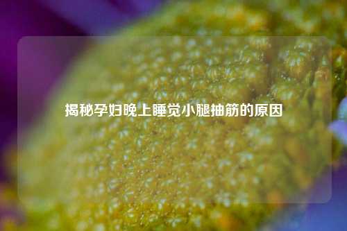 揭秘孕妇晚上睡觉小腿抽筋的原因
