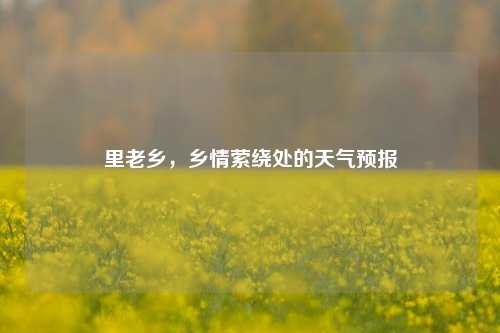 里老乡，乡情萦绕处的天气预报