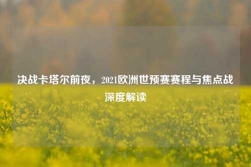 决战卡塔尔前夜,2021欧洲世预赛赛程与焦点战深度解读