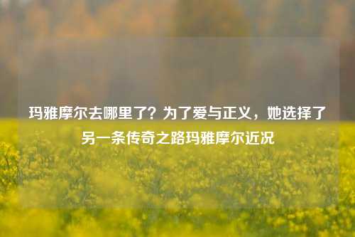 玛雅摩尔去哪里了?为了爱与正义,她选择了另一条传奇之路玛雅摩尔近况