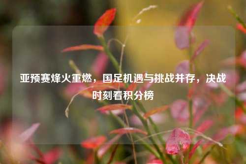 亚预赛烽火重燃,国足机遇与挑战并存,决战时刻看积分榜