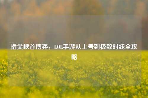 指尖峡谷博弈,LOL手游从上号到极致对线全攻略