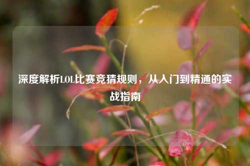深度解析LOL比赛竞猜规则,从入门到精通的实战指南