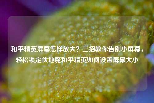 和平精英屏幕怎样放大?三招教你告别小屏幕,轻松锁定伏地魔和平精英如何设置屏幕大小