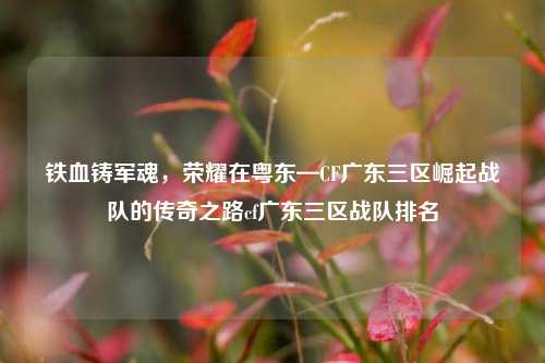铁血铸军魂,荣耀在粤东—CF广东三区崛起战队的传奇之路cf广东三区战队排名