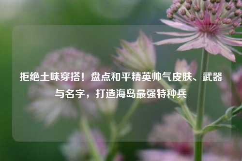 拒绝土味穿搭！盘点和平精英帅气皮肤、武器与名字，打造海岛最强特种兵