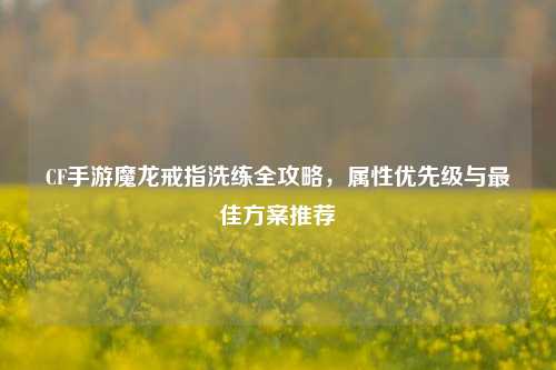 CF手游魔龙戒指洗练全攻略,属性优先级与最佳方案推荐
