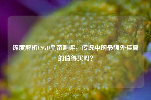 深度解析CSGO皇帝测评，传说中的最强外挂真的值得买吗？