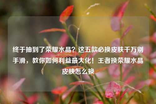 终于抽到了荣耀水晶?这五款必换皮肤千万别手滑,教你如何利益最大化!王者换荣耀水晶皮肤怎么换
