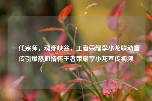 一代宗师，魂穿峡谷，王者荣耀李小龙联动宣传引爆热血情怀王者荣耀李小龙宣传视频
