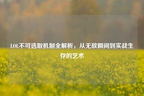 LOL不可选取机制全解析，从无敌瞬间到实战生存的艺术