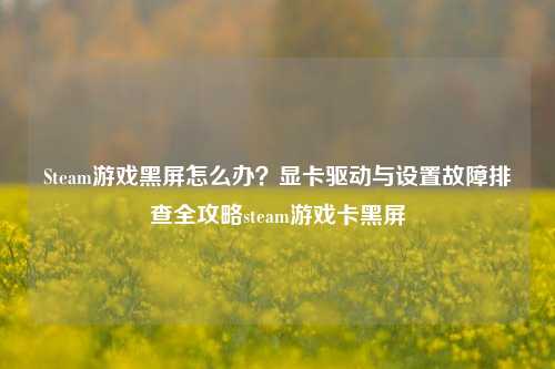 Steam游戏黑屏怎么办?显卡驱动与设置故障排查全攻略steam游戏卡黑屏
