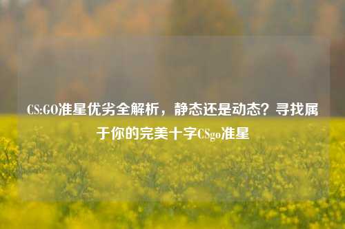 CS:GO准星优劣全解析，静态还是动态？寻找属于你的完美十字CSgo准星