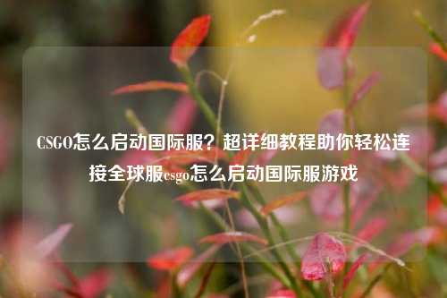 CSGO怎么启动国际服？超详细教程助你轻松连接全球服csgo怎么启动国际服游戏