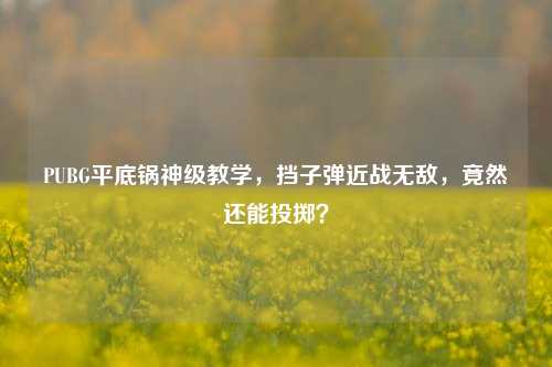 PUBG平底锅神级教学,挡子弹近战无敌,竟然还能投掷?