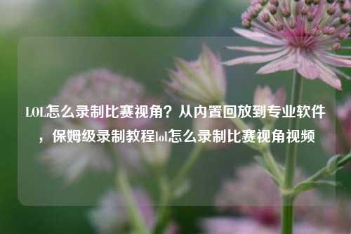 LOL怎么录制比赛视角？从内置回放到专业软件，保姆级录制教程lol怎么录制比赛视角视频