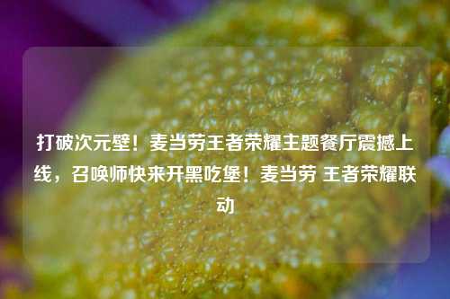 打破次元壁！麦当劳王者荣耀主题餐厅震撼上线，召唤师快来开黑吃堡！麦当劳 王者荣耀联动