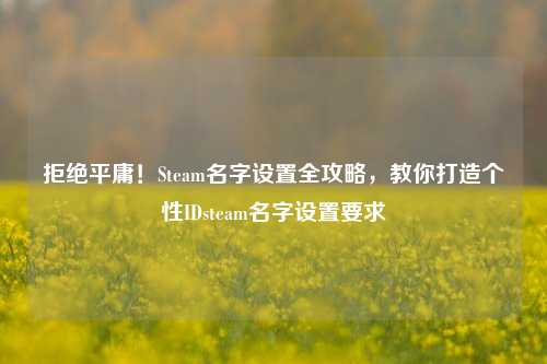 拒绝平庸！Steam名字设置全攻略，教你打造个性IDsteam名字设置要求