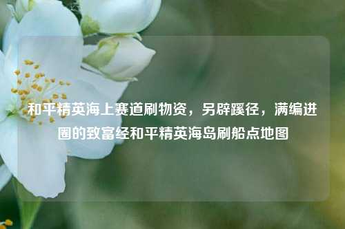 和平精英海上赛道刷物资,另辟蹊径,满编进圈的致富经和平精英海岛刷船点地图