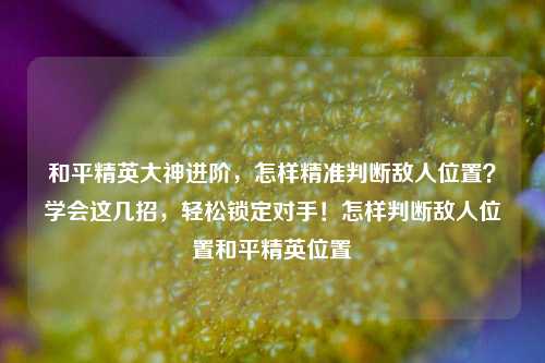 和平精英大神进阶,怎样精准判断敌人位置?学会这几招,轻松锁定对手!怎样判断敌人位置和平精英位置