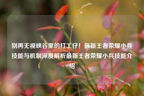 别再无视峡谷里的打工仔！最新王者荣耀小兵技能与机制深度解析最新王者荣耀小兵技能介绍
