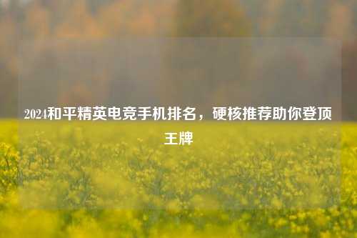 2024和平精英电竞手机排名，硬核推荐助你登顶王牌