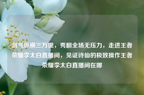 剑气纵横三万里，秀翻全场无压力，走进王者荣耀李太白直播间，见证诗仙的极致操作王者荣耀李太白直播间在哪