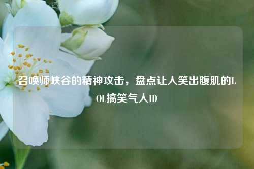 召唤师峡谷的精神攻击，盘点让人笑出腹肌的LOL搞笑气人ID