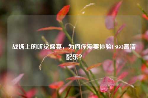战场上的听觉盛宴，为何你需要体验CSGO高清配乐？