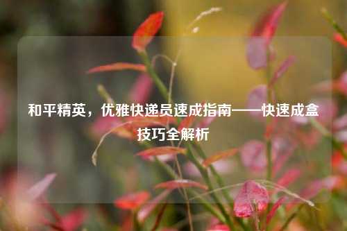 和平精英，优雅快递员速成指南——快速成盒技巧全解析