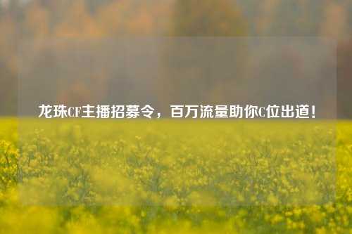 龙珠CF主播招募令，百万流量助你C位出道！