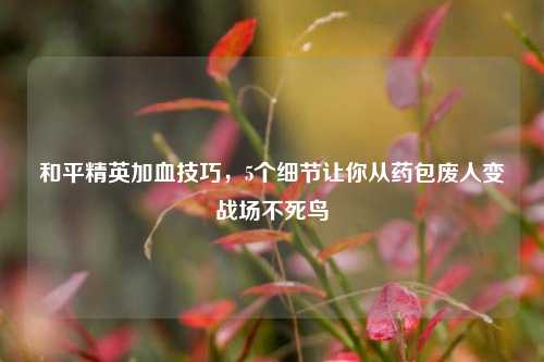 和平精英加血技巧,5个细节让你从药包废人变战场不死鸟