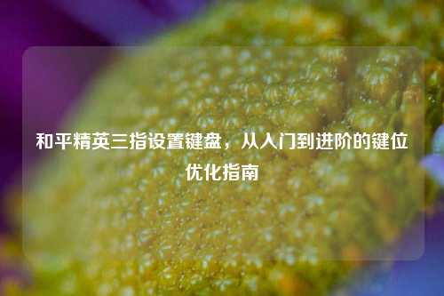 和平精英三指设置键盘,从入门到进阶的键位优化指南