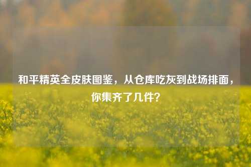 和平精英全皮肤图鉴,从仓库吃灰到战场排面,你集齐了几件?